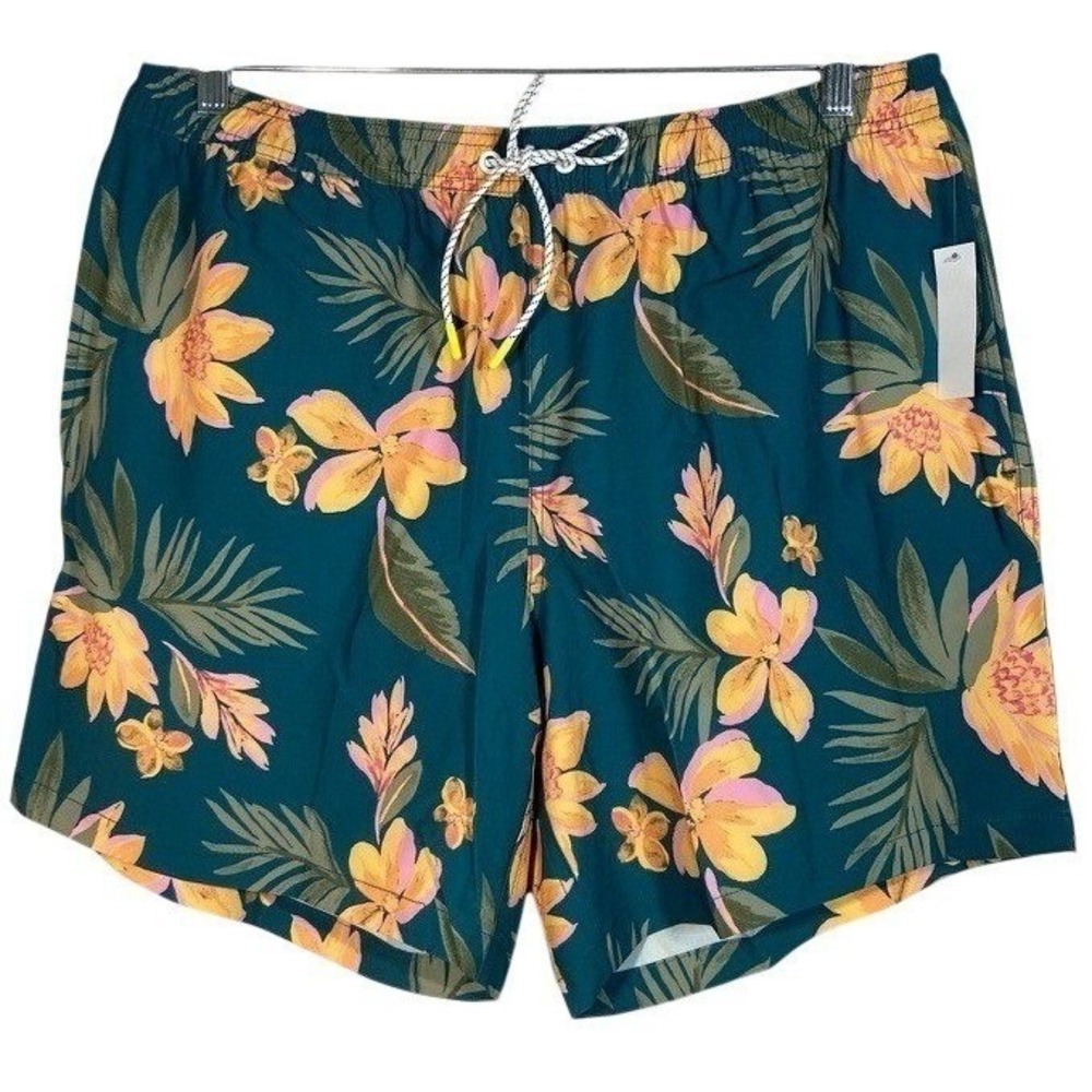 Bonobos Mens XL Tropical Floral Swim Trunks 7" Mesh Lined Board Shorts NWT
